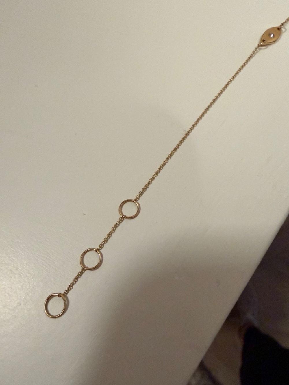 Minimalist Gold Chain Bracelet with Tiny  Evil Eye Charm - Picture 6 of 6